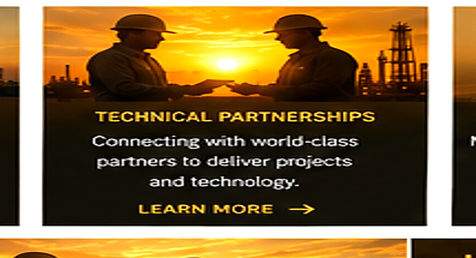 Oil and gas professionals wearing hard hats and PPE